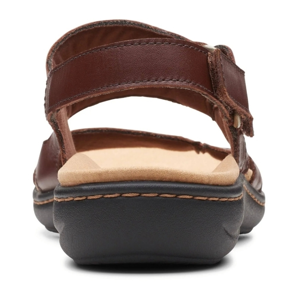 Clarks Collection Laurieann Brown Leather Round Toe Sandals Size 10M Women - Picture 7 of 13